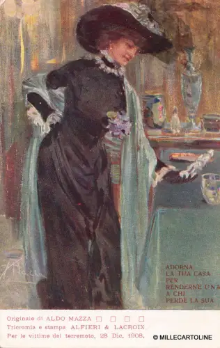 MAILAND - WOHLTÄTIGKEITSAUSSTELLUNG - OPFER DES ERDBEBENS VON 1908 DIS. MAZZA