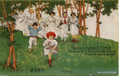 VENEDIG 1900 - ALPINKOLONIE S. RAHMEN - KUNSTPUPPENAUSSTELLUNG Nr. 0403