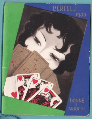 BERTELLI KALENDER 1935 Frauen und Spiele (Schach, Karten, Würfel, Rätsel)