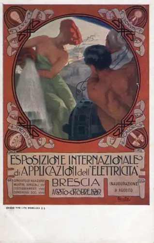 BRESCIA 1909 - Internationale Ausstellung. von Elektrizitätsanwendungen dis. Sala