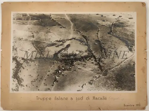 ÄTHIOPIEN - Italienische Truppen südlich von Macallè, Luftbild Dezember 1935