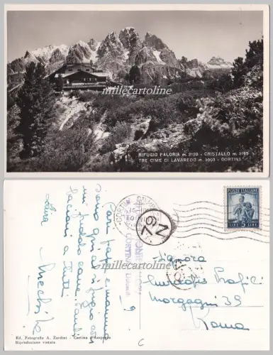 CORTINA: REFUGIO FALORIA - M. CRISTALLO 1949