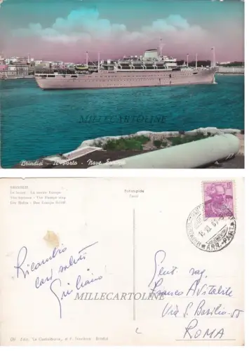 BRINDISI: Il Porto - Nave Europa 1961