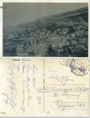 TRIEST - Barcola 1916 - Fotokarte