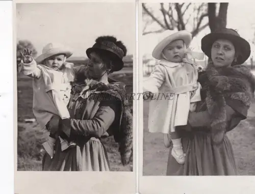 2 Fotos von Mama und Mädchen: Es ist Winter