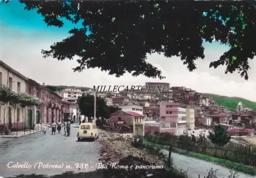 CALVELLO: Via Roma e panorama 1972