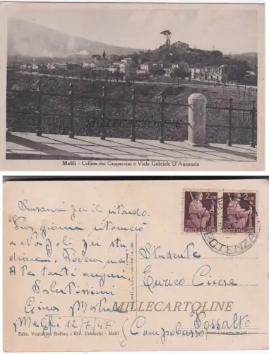 MELFI: Collina dei Cappuccini e Viale Gabriele D'Annunzio 1947