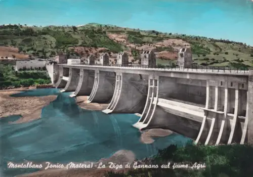 MONTALBANO JONICO: La Diga di Gannano sul Fiume Agri 1967