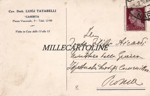 CASERTA: Kopf Cav. Dr. Luigi Tatarelli 1936
