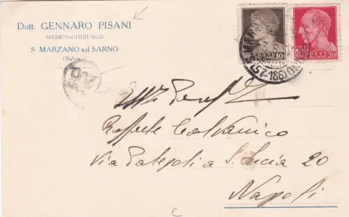 S. MARZANO SUL SARNO: Kopfstück Dr. Gennaro Pisani 1937