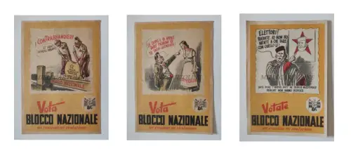 NATIONALBLOCK - Weder Reaktion noch Revolution, 3 Flyer, Wahlen 1948 PLI