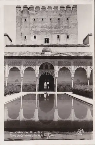 SPANIEN - Granada - Alhambra, Torre de Comares y Patio Arrayanes - Foto Postkarte
