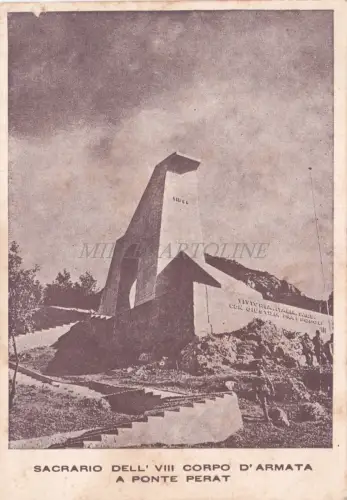 GRIECHENLAND - Heiligtum des VIII. Armeekorps in Ponte Perat, Postkarte 1942 WWII PM 