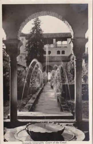 SPANIEN - Granada - Generalife - Canal Court - Foto Postkarte