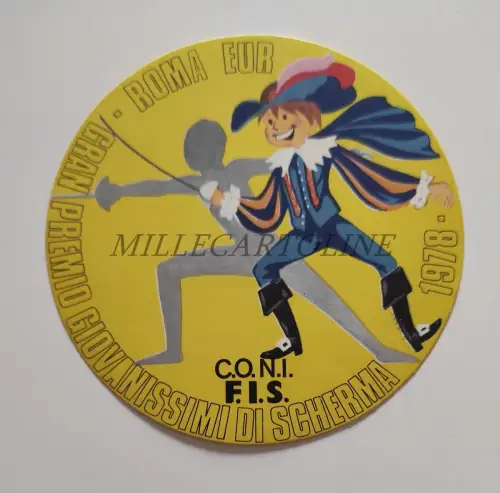 GRAN PRIX GIOVANISSIMI SCREEN ROMA EUR 1978 - Runder Aufkleber CONI FIS