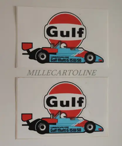 GULF MULTIGW/50 GULF ÖL SILBER - 2 Formel 1 Aufkleber