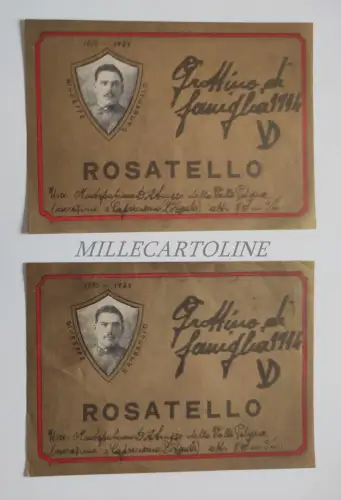 GROTTINO DI FAMILIA ROSATELLO - 2 Weinetiketten Montepulciano D'Abruzzo