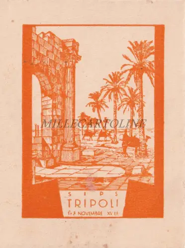 SIPS TRIPOLI - Karton November 1936 Società Italiana Progresso Scienze