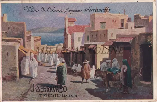 VINO DI CHINA FERRUGINOSO SERRAVALLO TRIESTE BARCOLA - Werbekarton