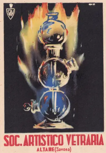 SOC. KÜNSTLERISCHES GLAS ALTAR SAVONA - Werbekarton