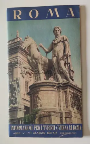 ROM - Touristeninformationsbroschüre - Reiseführer, März 1941 Faltkarte ENIT