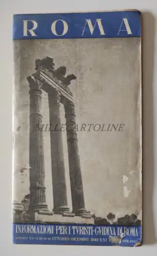 ROM - Touristeninformationsbroschüre - Reiseführer 1942 Faltkarte ENIT