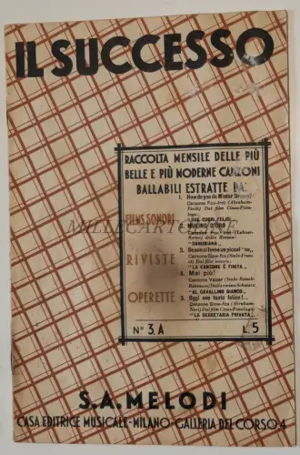 IL SUCCESS - S.A. Melodi Milano, Monatssammlung Noten 1932