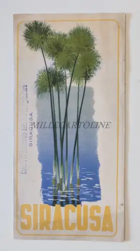 SYRAKUS - Touristen-Faltblatt mit Foto, Illustration Piffero 1939