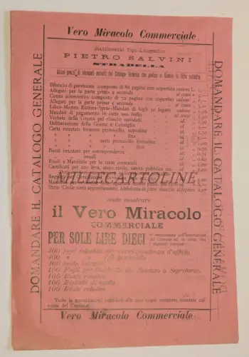 TYP-LITHOGRAPHISCHES WERK PIETRO SALVINI STRADELLA - Werbeflyer
