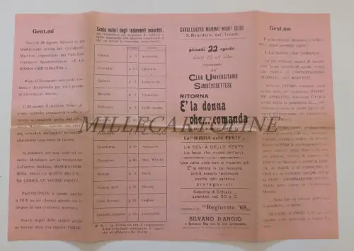 CAVALLUCCIO MARINO S. BENEDETTO DEL TRONTO - Volantino Club Universitario 1968