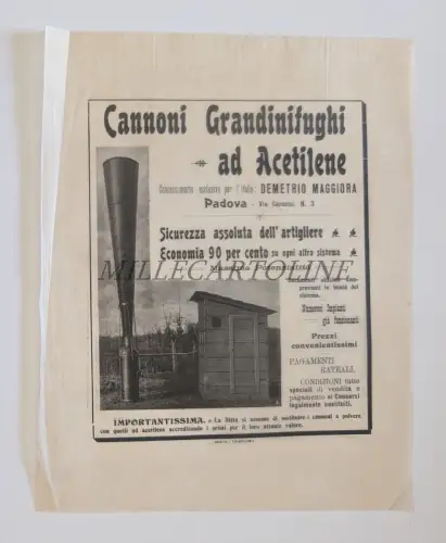 ACETYLEN GRANDINIFUGHI KANONEN - Volantino Demetrio Maggiori Padua
