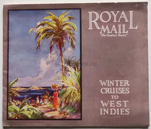 ROYAL MAIL LINES - Winter Cruises to West Indies SS Orca 1924 Booklet 27 Seiten