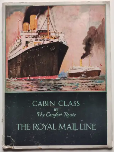 ROYAL MAIL LINES - Cabin Class SS Ohio + 1924 Booklet Kenneth Shoesmith 24 Seiten