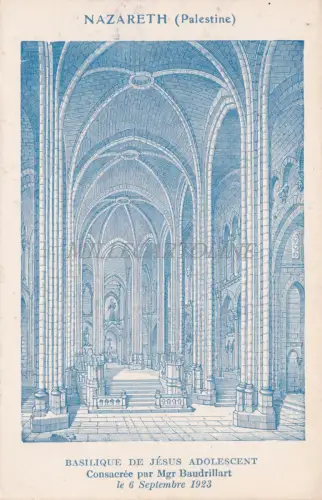 PALÄSTINA - Nazareth, Basilika Jesus Jugend, Postkarte 1924