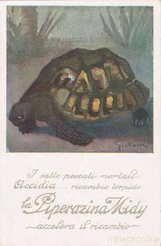 * WERBUNG - Piperazin Midy, Ill.Gio Barr - Die 7 Sünden: Accidia