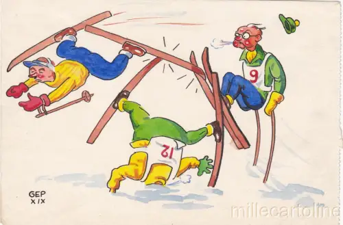 * GEP (Ill.Faschist) - Original Tempera Design - Ski