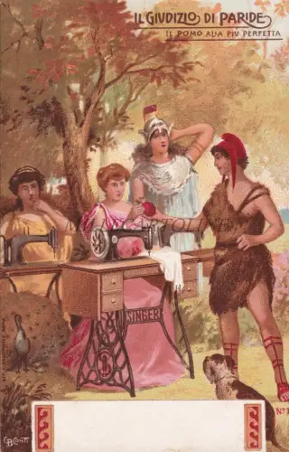 SINGER - Das Urteil von Paris, Geschäft in Caserta, Postkarte GB Conti