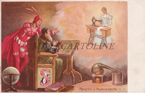 SINGER - Faust und Margherita, Shop in Avellino, Postkarte GB Conti
