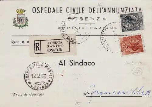 #COSENZA: Kopf - ZIVILKRANKENHAUS DER ANZEIGE