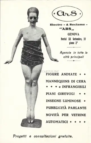 WERBUNG - Genua - Ars Electro Reclame Mannequins Büsten - Postkarte