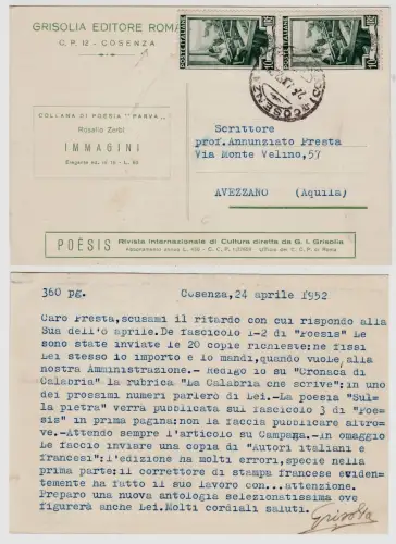 #COSENZA: Kopfstück - GRAUER VERLAG...MIT AUTOGRAMMSIGNATUR