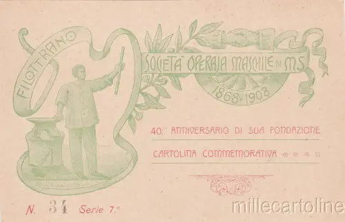 * SOZIALISMUS - Männerliche Arbeitergesellschaft MS, Filottrano (Ancona) 1868-1908