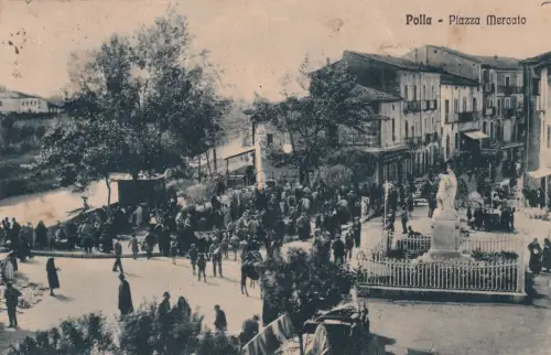 POLLA (Salerno) - Piazza Mercato 1931 Postkarte Ed.Pisani