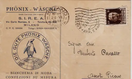 #MILANO_ S.I.R.E.A.- PHONIX-WASCHE- Modewäsche- 1935