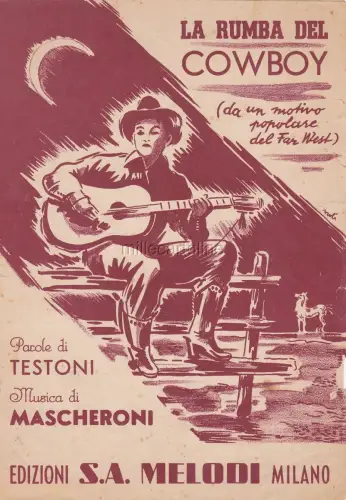 * PARTITUR - La Rumba del Cowboy - Testoni / Mascheroni Ed.Melodi 1948
