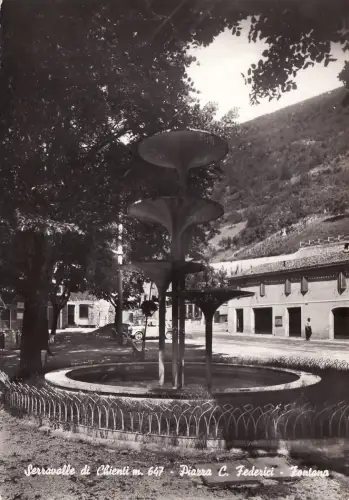 #SERRAVALLE DEL CHIENTI: PIAZZA C. FEDERICI - FONTANA