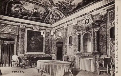 #PESARO: LICEO ROSSINI - MARMORSAAL MIT LAZZARINI-FRESKEN