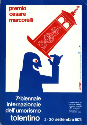 #TOLENTINO: 7. BIENNALE INTERNAZ. DELL'HUMORISMO - 1973 dis. A. KLAUS