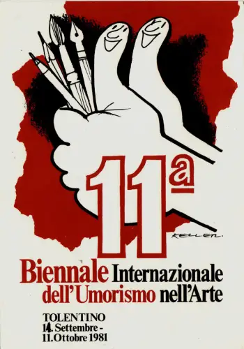 #TOLENTINO: 11. BIENNALE INTERNAZ. DELL'HUMORISMO NELL'ARTE - 1981 dis. KELLER