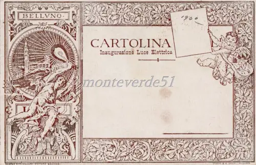 BELLUNO - Einweihungskarte Elektrisches Licht 1900 - Pompeo Brevellieri Edit.